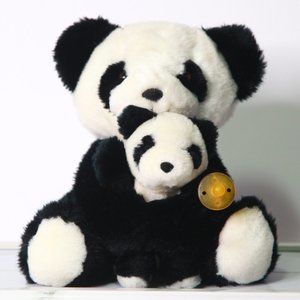 Momma 9" & Baby 6" Panda Plush with Soother